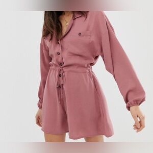 ASOS Mauve Button-Up Romper